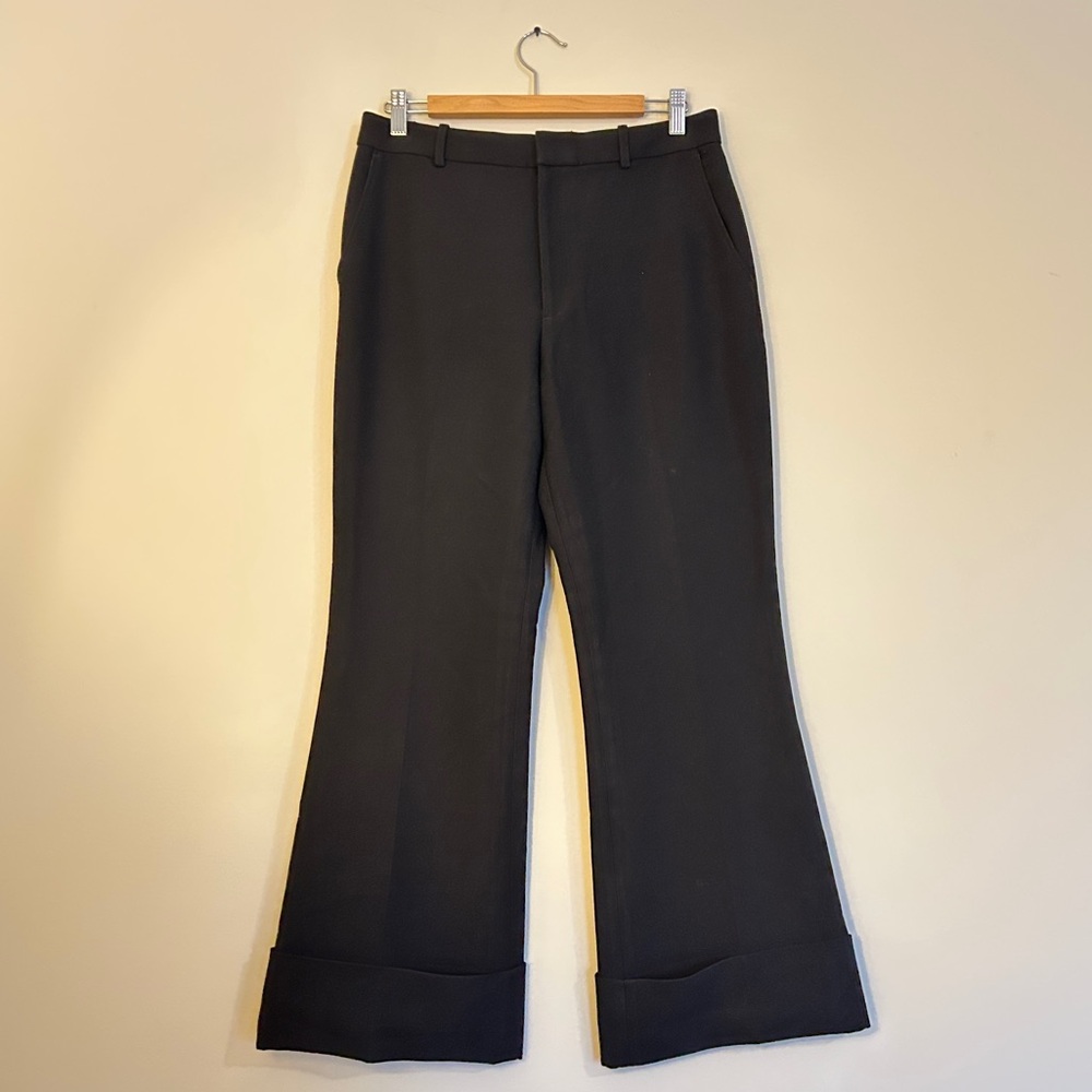 Club Monaco Black Mid Rise Flare Trousers